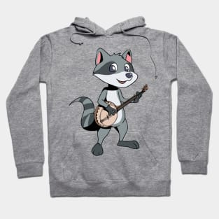 Cartoon raccoon playing banjo Hoodie